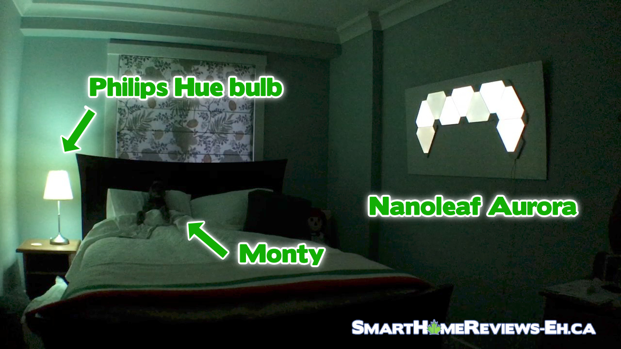 Kort levetid Arbitrage Lydighed Nanoleaf Aurora vs Philips Hue - What do you use in the bedroom - Smart  Home Reviews Eh